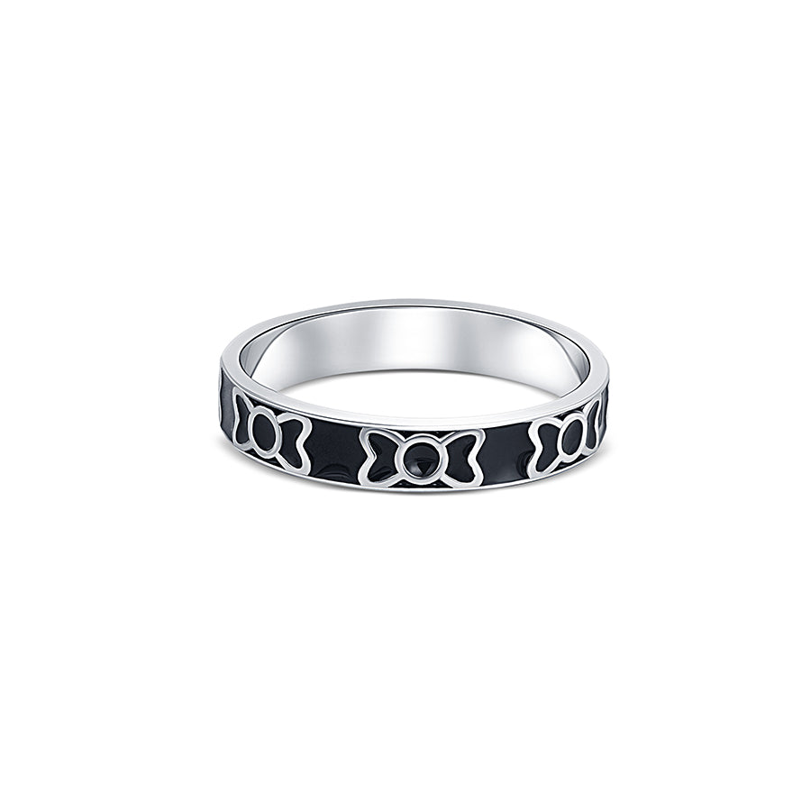 Bowy Wows Black enamel Sterling silver Band for Men - Image 4