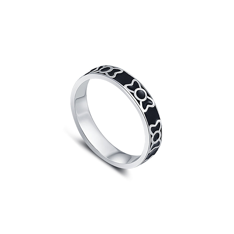 Bowy Wows Black enamel Sterling silver Band for Men - Image 3