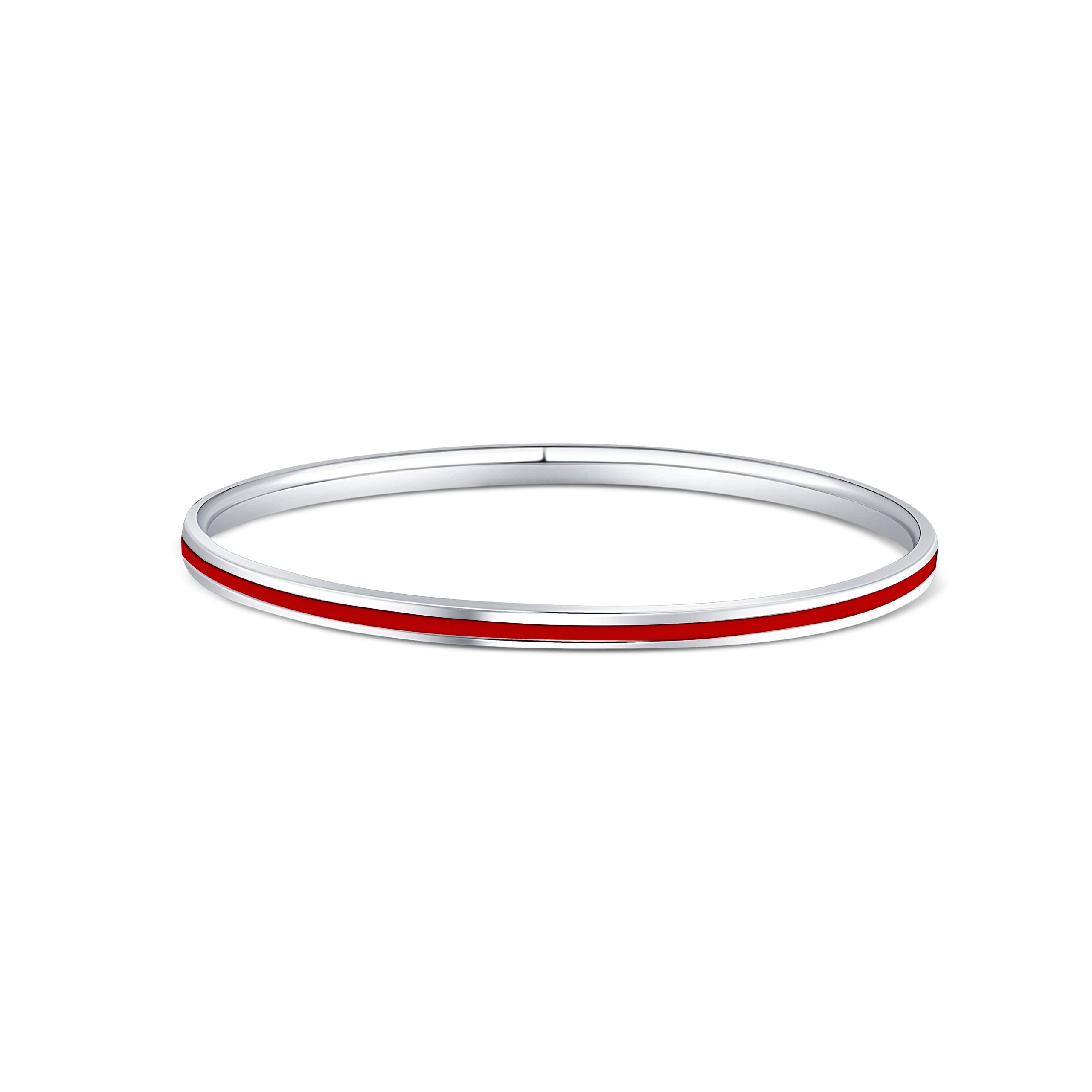 Red Elegance 1 Line Silver Kada for Men - Image 3