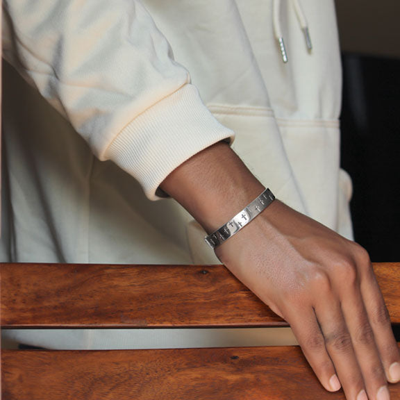 Cross 925 Sterling Silver Kada for Men - Image 2