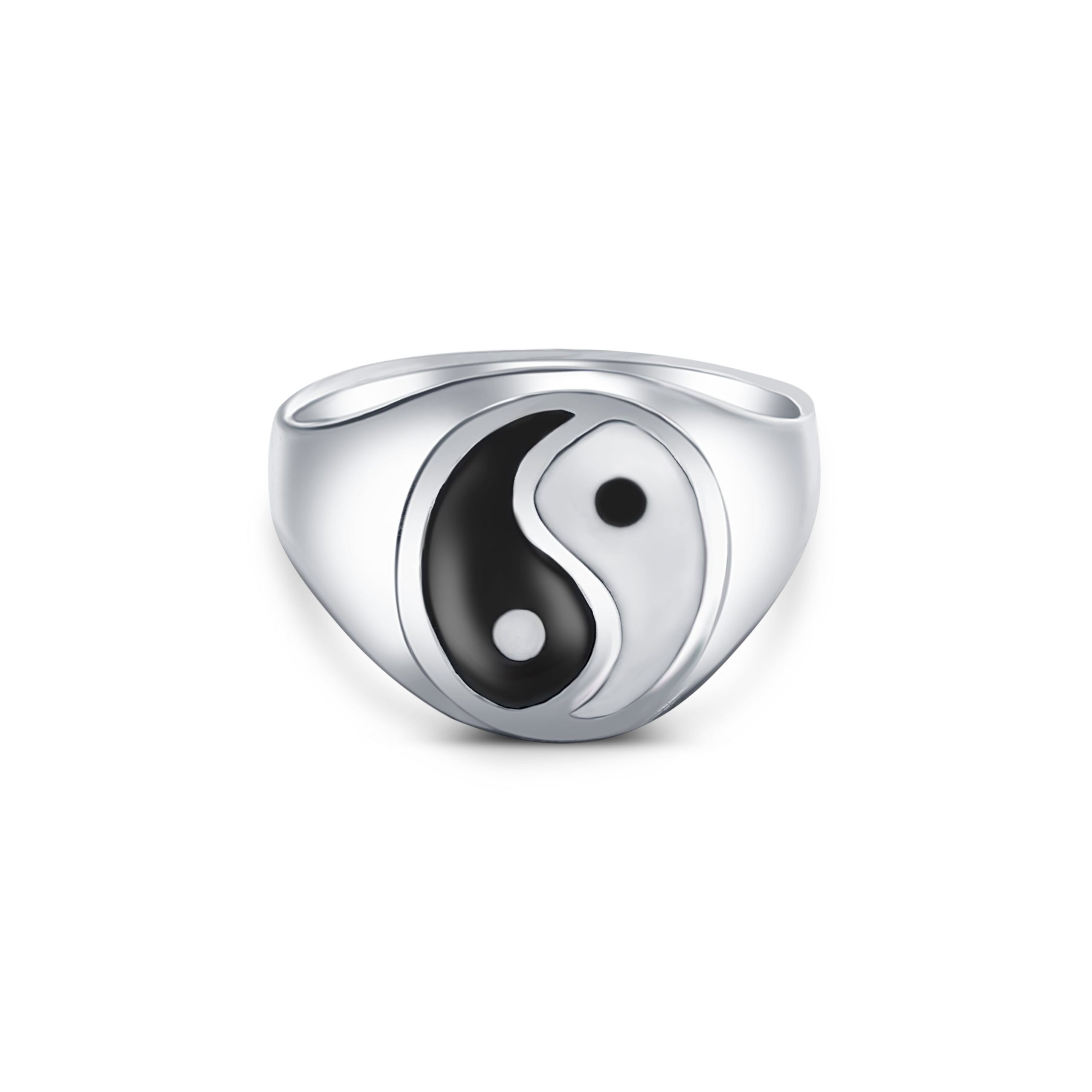 Yin-Yang Sterling Silver Ring for Men - Image 3