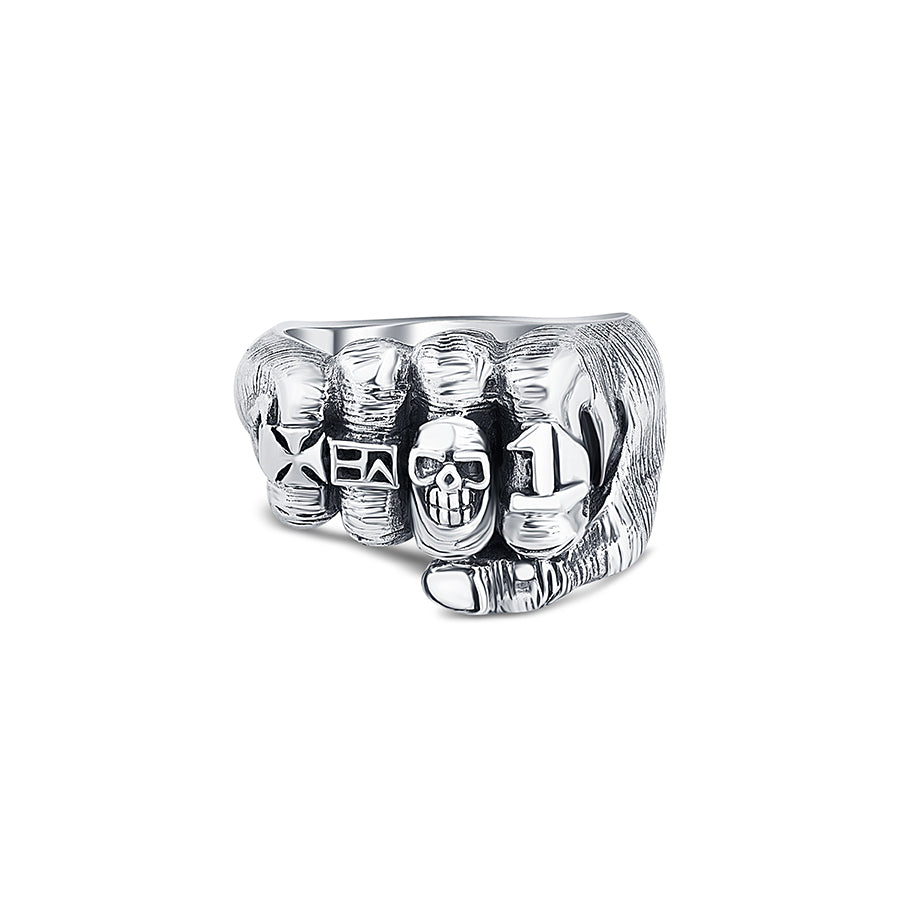 Ghost Rider Skull Fist Ring in 925 Sterling Silver - Image 4