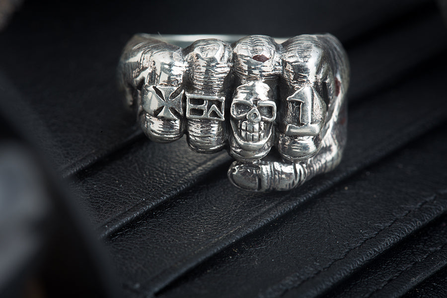 Ghost Rider Skull Fist Ring in 925 Sterling Silver - Image 2