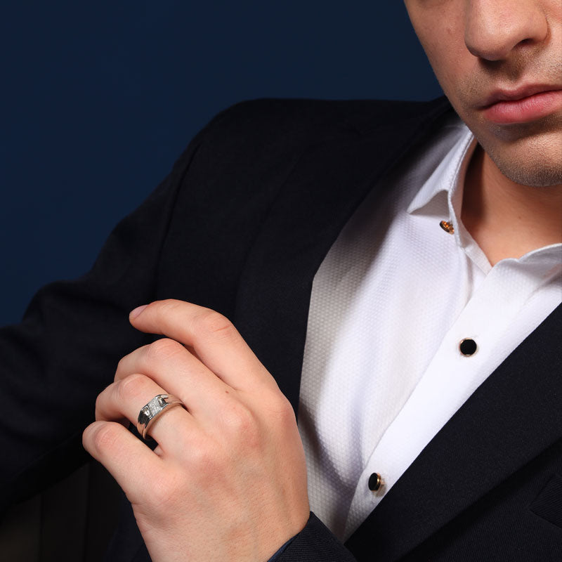 Olympus Sterling Silver Ring for Men with Zirconia - Image 10