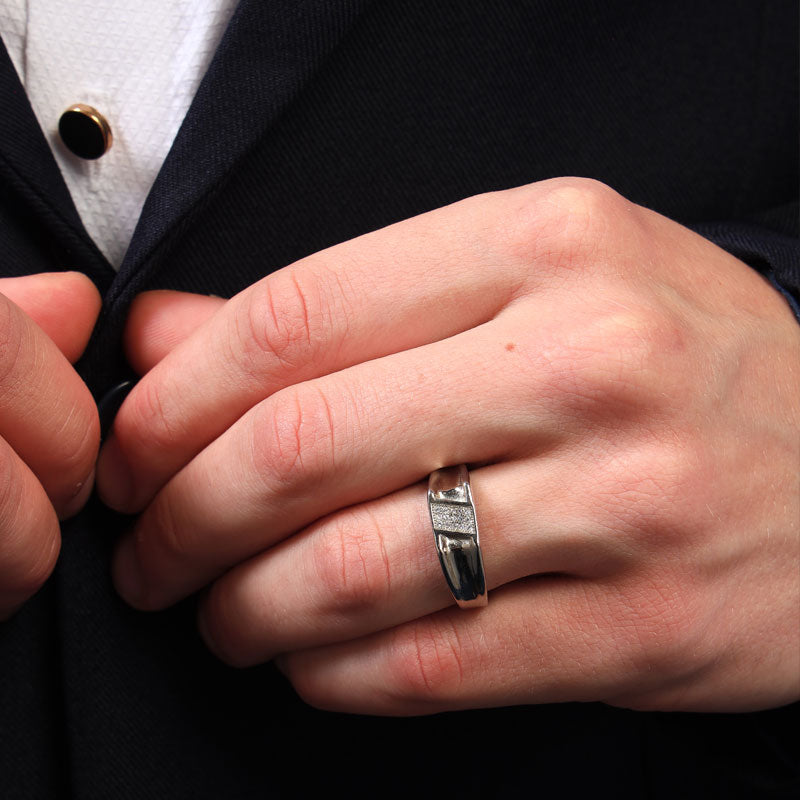 Olympus Sterling Silver Ring for Men with Zirconia - Image 9