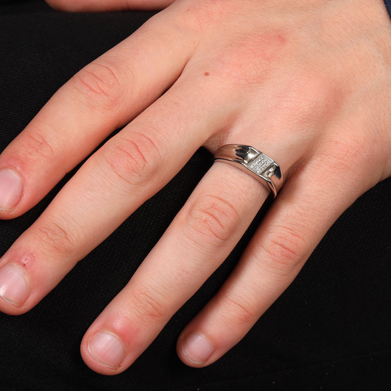 Olympus Sterling Silver Ring for Men with Zirconia
