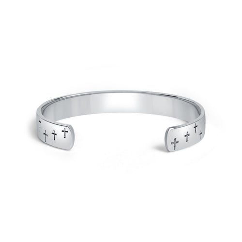 Cross 925 Sterling Silver Kada for Men - Image 3