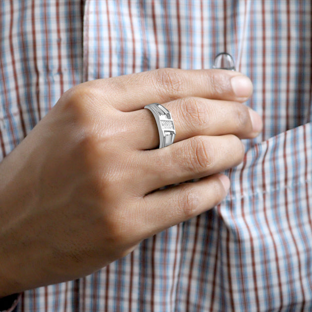 Olympus Sterling Silver Ring for Men with Zirconia - Image 5