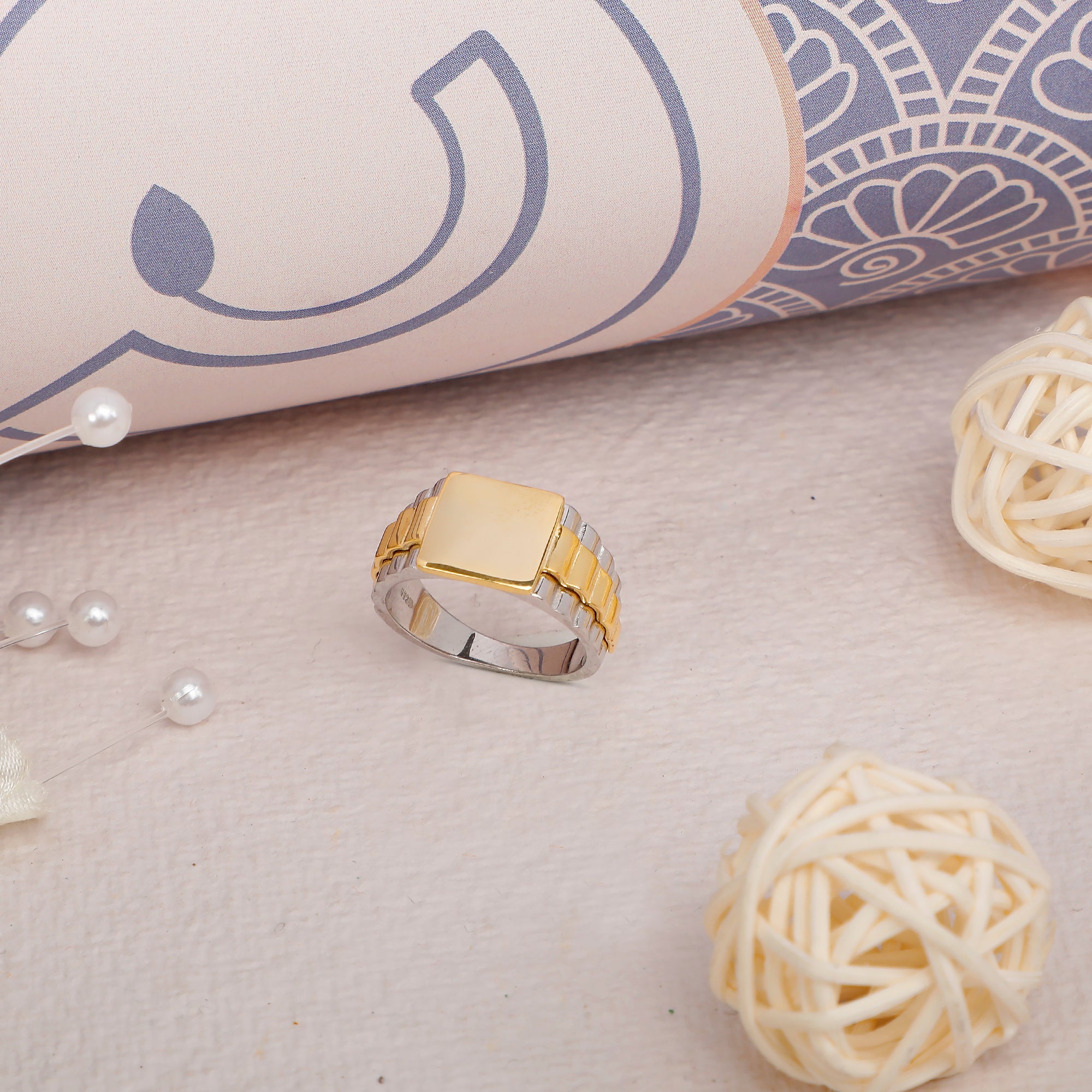 Charismatic Man Sterling Silver Ring in Dual Finish - Image 2