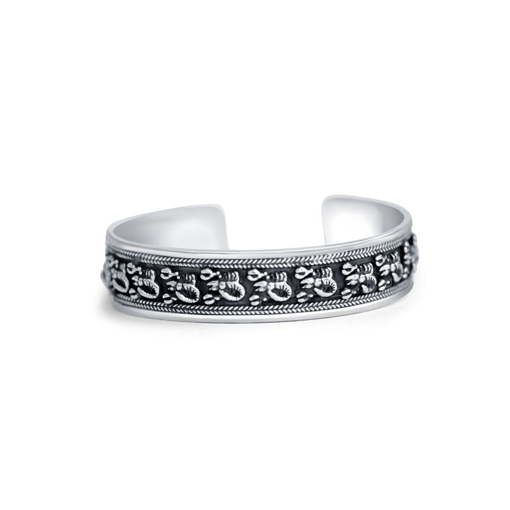 Vrishchik 925 Sterling Silver Cuff Kada for Men - Image 2