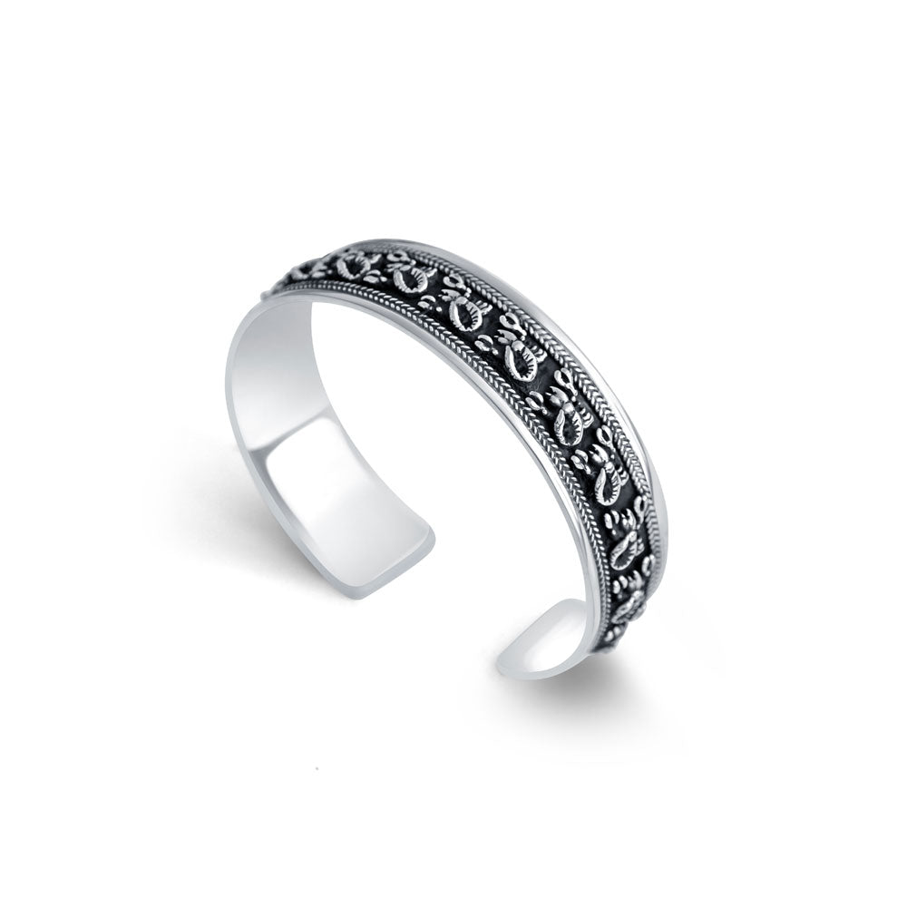 Vrishchik 925 Sterling Silver Cuff Kada for Men - Image 4