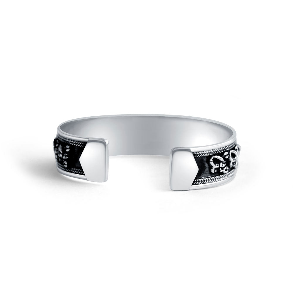 Vrishchik 925 Sterling Silver Cuff Kada for Men - Image 5