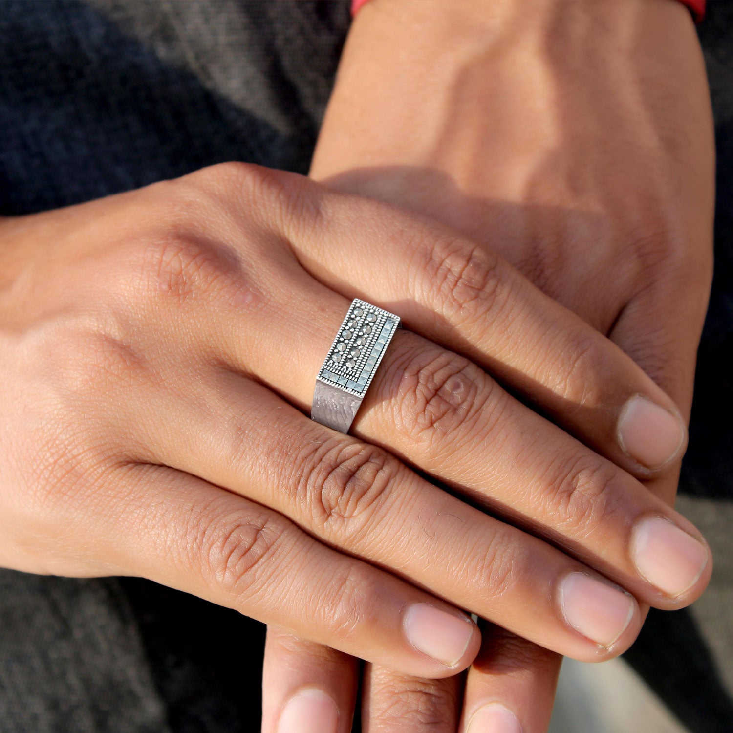 Dark Luxe 925 Sterling Silver Ring for Men