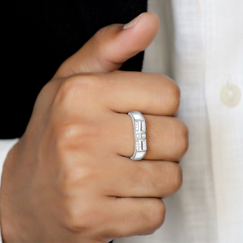 Ravishing You Sterling Silver Ring for Men with Zirconia