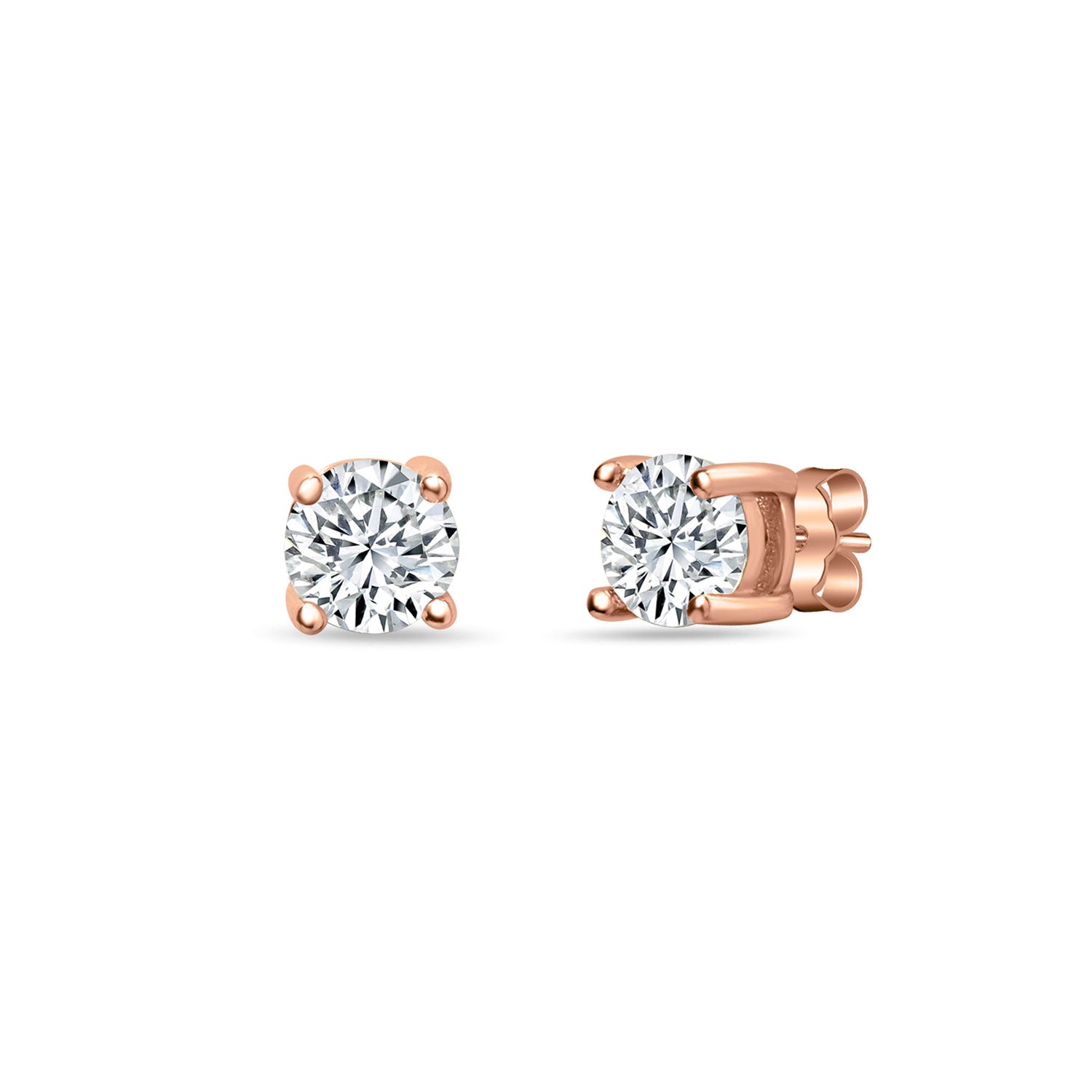 Glimmering Man Sterling Silver Rose-Gold Stud for Men - Small