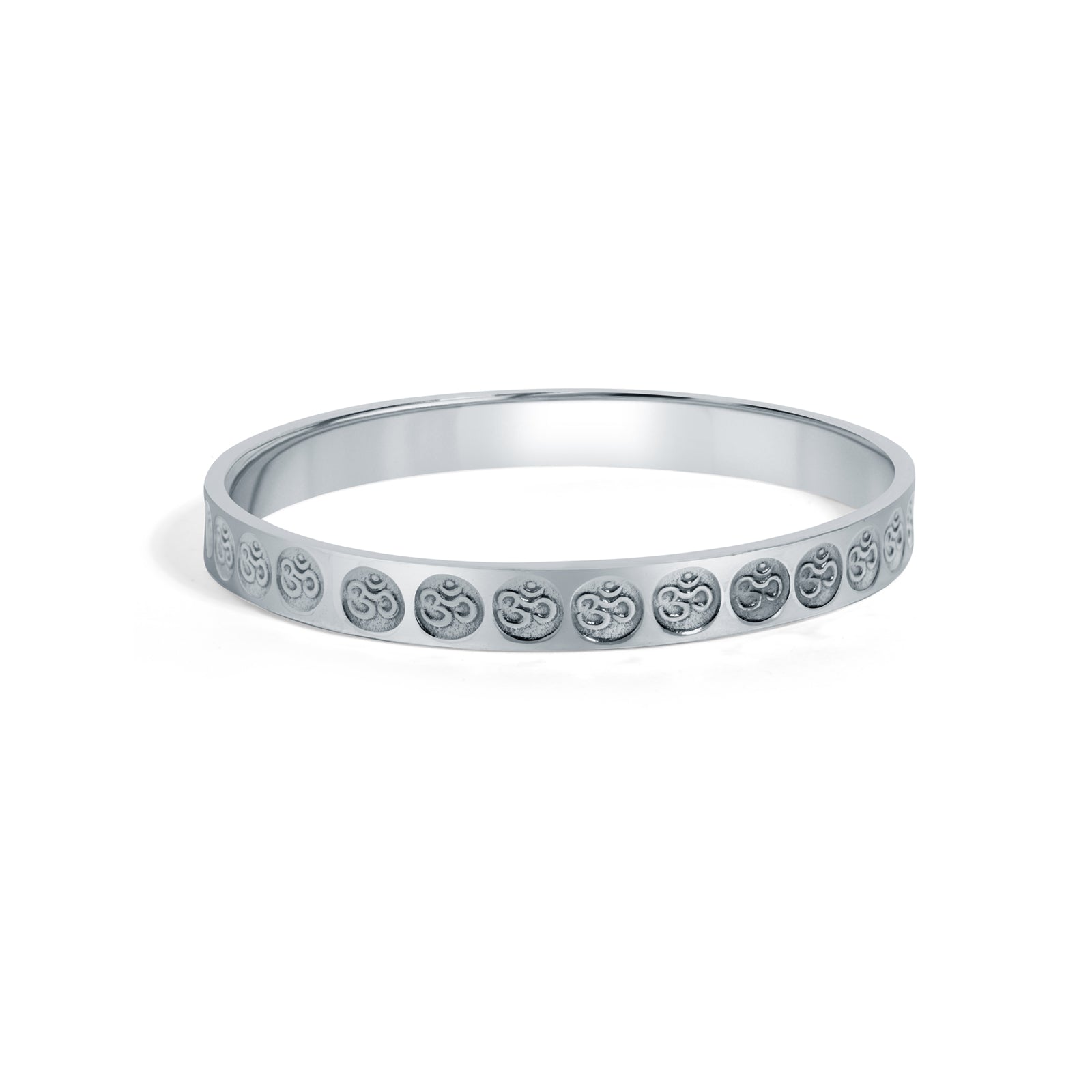 Om Shanti 925 Sterling Silver Cuff Kada for men - Image 2