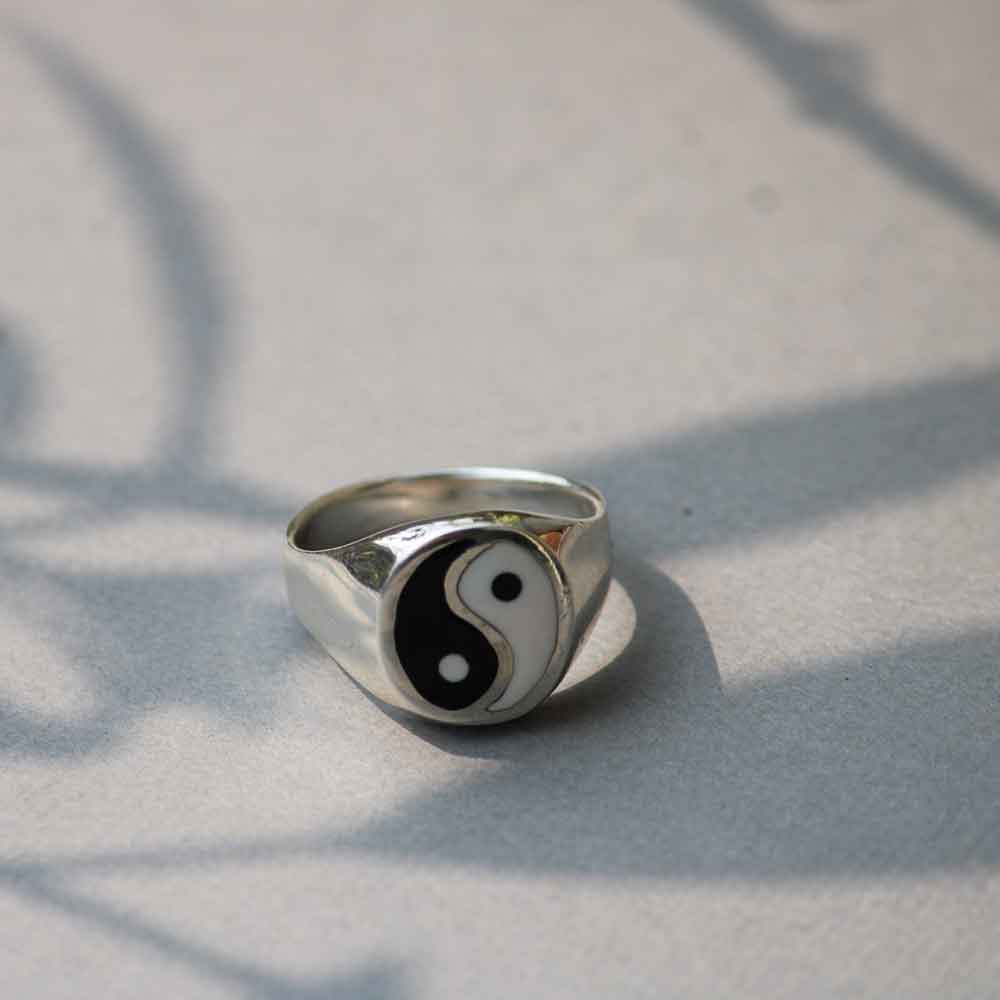 Yin-Yang Sterling Silver Ring for Men - Image 6